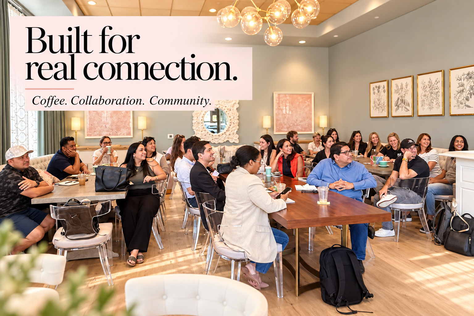 Built for real connection — a full room of entrepreneurs at a gathering